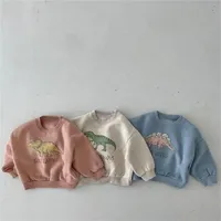 Milancel Spring Kids Clothies Hoodies Long Longe Dinosaur بالإضافة إلى الصوف المريح Sweatershirt 220124256Q