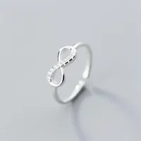 China hohe Qualität 100% 925 Sterling Silber Infinite Segnungen endlose Liebe Finger Ringe Infinity Zirkon Design Verlobungsring JE336U