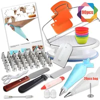 Other Bakeware 90pcs set DIY Cake Decorating Kit Piping Tips Pastry Icing Bags Baking Supplies Set Flower Tools For CakeOther