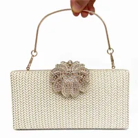 NXY Evening Bags Diamond Flower Lock Elegant Women Party Purse and Handbag Wedding Clutch Bankett Kvinnlig axel ZD1881