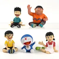 5pcs/set doraemon rakamları 5-7cm nobita nobi figür pvc bebekler Shizuka Minamoto Takeshi Goda Dorami Doranikov292y