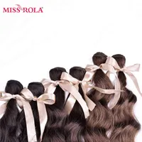 Miss Rola 2# Long Wavy Hair Weave 6 Bundle Deals a Lot Kanekalon Synthetic Hair Extensions Heat Resistant Fiber 16-20inch H220429