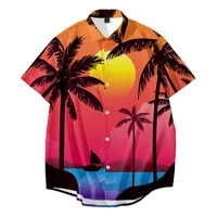 Summer Fashion coconut tree Button Hawaiian Shirt 3D Customized Short Printed Shoes Baseball Cap And Quilt Drop 220622