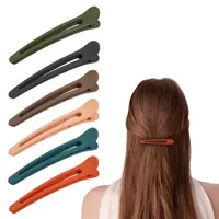 Longitud 11.8 cm Mujeres esmerilados una palabra abrazadera de color puro golpes de plástico clips de cabello hueco