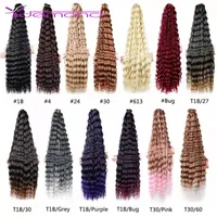 Deep Wave Twist Crochet Hair Synthetic Afro Curls virkade flätor vatten wa ve ombre blond rosa flätande hårstrån för kvinnor