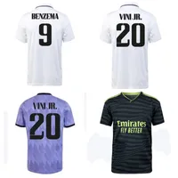 Top 22 23 Vini Jr Jerseys de manga larga Benzema Benzema Tchouameni Soccer Jersey 2022 2023 Asensio Modric Real Football Shirt Valverde Maillot de Foot