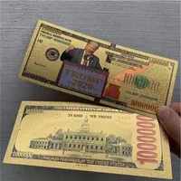 Trump Dollar USA Presidente Banknote Gold Gold Foil plisado Bills American Elecciones Generales Souvenir Cupón de dinero falso para el año fiscal 5368