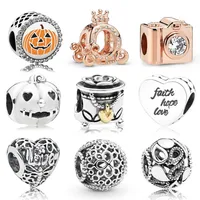 Memnon Jewelry 925 Sterling Silver Rose Camera Charm Crown O Carriage Charms Promise Of Spring Heart Beads Sweet Pumpkin Bead Fit 3298