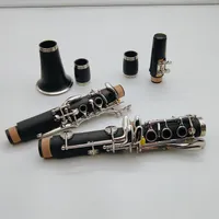 Professionell klarinett C Tune Ebony Wood eller Bakelite Sliver Plated Keys med munstycket