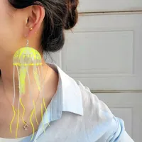 Dangle & Chandelier Air Jellyfish Silicone Earrings DIY Handmade Exaggerated EarringsDangle