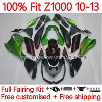 Kawasaki Ninja Z-1000 Z 1000 R 2010-2013 yıl için enjeksiyon kalıbı Fairings Bodys 20no.0 Z-1000R Z1000 10 11 12 13 Z1000R 2010 2012 2012 2012 2013 OEM gövdesi Parlak Yeşil