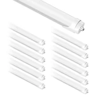 Lumière à tube à LED T8 Jested 8 pieds Double Row Single Pin FA8 Fil Fluorescent 50W Light Day White Grosted Cover Shop Office Garage Garage