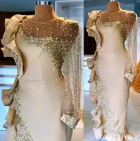 2022 Arabski Aso Aso Ebi Ebi szampan seksowne sukienki na bal