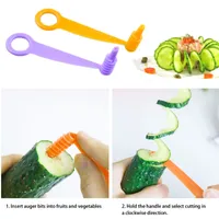 Sublimation Tools Cucumber Spiral Slicer Potato Fruit Vegetable Roll Rotary Chipper Creative Home Kitchen Tool Vegetables Spiral Knife Supplies