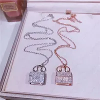 Donia Jewelry Luxury Necklace European And American Fashion Bag Style Titanium Steel Micro-set Zircon Pendant Designer Gift