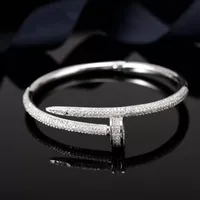 Lo Go Nail Gypsophila Diamond Bracelet Dames Roestvrij staal Rose Gold paar Bangle mode luxe sieraden Valentijnsdag cadeau voor vriendin voorstel bruiloft