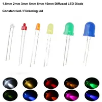 Beads de luz 100pcs 1.8 mm 2 mm 3 mm 5 mm 8 mm 10 mm 2x3x4mm 2x5x7 Diodo LED 8 mm Kit surtido blanco verde rojo azul amarillo dio de dij