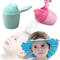 Capas de baños de dibujos animados Champúes Niños Batinero Baby Shower cucharas de la taza del cabello para niños Herramienta de baño para niños 220624