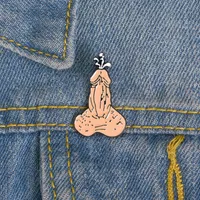 Malvado órganos humanos creativo broche masculino órganos reproductivos símbolo de esmalte Pin Denim chaleco insignia regalos divertidos para amigos