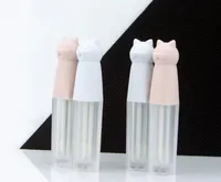 الجملة DIY Cat Shape Lip Gloss Tube Botting 3ml Pink Lipgloss Tubes Frateer Container Divillable Lip Lip Lip Bottles SN4437