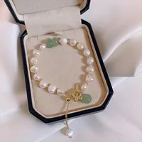 Donne di moda alla moda coreano Donne di perle d'acqua dolce perla temperamento classico Braccialetti di perle bianchi femminili Gioielli femminili
