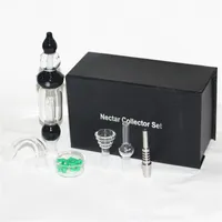 Hookahs Nectar Collectors Set with domeless Ti Nail 10mm 14mm 18mm nector collector bongs water pipes recycler oil rigs mini glass bongs