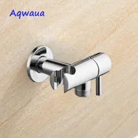 Vannes d'angle du robinet aqwaua avec interrupteur d'arrêt d'eau du support pour la douche accessoires de salle de bain chromés 220713