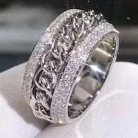 Victoria Wieck Vecalon Sparkling Luxury Jewelry 925 Sterling Silver Pave Taly White Sapphire CZ Diamond Women Wedding Chain Rotata3053