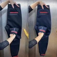 2022 Magic Tie Casual Pants Bundle Cuff Asap Rocky Spodnie Czarny Solid Color Spluzany Moda Mężczyźni Retro Spodnie Najwyższej Jakości