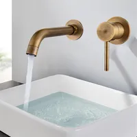 Mélangeur de bassin de mur en laiton moderne robinet de salle de bain robinet robinet bec pivotant baignoire robinet de bain simple levier blanc lavabo lavabo mélangeur Crane301R
