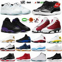Fastshipping Jumpman 11 Mens Basketball Shoes Low Legend University Blue 25 주년 콩코드 45 11s xi 13 13s Flint Hyper Royal11