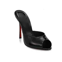 Summer Sandals Nice Ladies Luxury Design High Heel red background Shoes Leather Me Dolly mule black patent leather low-cut vamp Sl261e M1QG G6IX