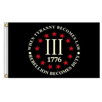 3 3% 퍼센트 1776 Dom Rebellion 폭정 깃발 배너 3 'x 5'ft 100d 폴리 에스테르 생생한 2 개의 황동 Grom210L