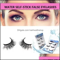 Falsche Wimpern Augen Make-up Gesundheit Schönheit 4 Paar/Box Wasser selbst-Stick Kleber Selbstklebstoff selbst beschichtete Wiederholung Dh7lz