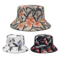 Fashion Summer Flower Stampato Fisherman Caps Panama Hat Reversible Gorro femminile Cappello Bucket