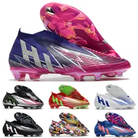 Newest Mens shoes chuteiras Predator Edge FG high ankle Soccer Cleats Shoe Core Black 22+ accelerator Football Boots botas de futbol