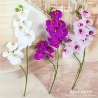 Flores decorativas grinaldas reais toque pequeno 2 garfos 9 cabeças artificial plástico orquídea orquídea por atacado phalaenopsis 10pcsdecora