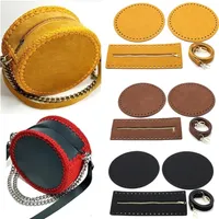 4PCS/SET DIY Handgemaakte handtas Tas Riem Riem Pakket Accessoires Ronde Pu Leather Crossbody Tassen Strap Fashion Shoulder Bag 220521