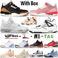 2022 Top Quality With Box 4 4s Mens Basketball Shoes Oreo Diy Sail Guava University Blue High 3 OG 3s Desert Elephant Rust Pink Mocha Men Women Sneakers Trainers Size 13