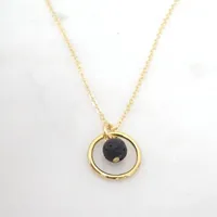 Hänge halsband Cricle Charms svart lava sten pärla diy halsband eterisk olja parfym diffusor smycken kvinnor gåva