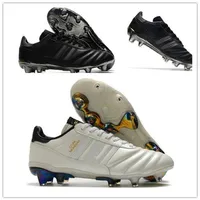 Mens Copa Mundial Leather FG Sopetes Shoes Blacks Branco de desconto Botas de futebol da Copa do Mundo Tamanho 39-45296r