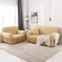 كرسي أغطية الصلبة Seersucker Sofa Cover Slipcovers تمتد لغرفة المعيش