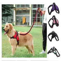 Dog Collars  Leashes Adjustable Pet Harness Reflective Breathable For Walking Small Medium Big Dogs Vest SuppliesDog