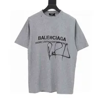 Balencaigass t-shirts Limited Signature Graffiti Letter Print Loose Casual Short Sleeve T-shirt Men&#039;s Half Sleeve Tee Backing