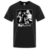 Мужские футболки Мужские японские аниме Токио Реенгии для печати футболки мужчина хлопок хараджуку с коротким рукавами летние черные футболка