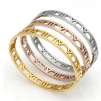 2022 Mode zilveren roestvrijstalen beugel Romeinse armband sieraden roze goud armbanden armbanden voor vrouwen houden van armband214Z