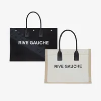 Знаменитая роскошная дизайнерская женская сумка для покупок подарки Rive Gauche Big Mens кошелек сумочка мода большая пляжная сумка льняная кожа