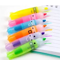 6 piezas de color mixto forma de bote fluorescente marcador escribiendo escuela regalo de accesorios de oficina de kawaii linda tienda estacionario269k