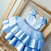 Vestidos de niña Baby Girl Princess Dress 1er Baptismo de cumpleaños de niñas Nacido Bowknot sin mangas tutú tela linda gowngirl infantil