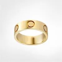 4mm 5mm Titanium Steel Silver Love Ring Men and Women Gold Gold Gold For Lovers Casal Ting para Gift301m